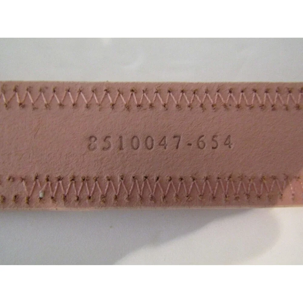 Vintage Izod Pastel Ribbon Leather Belt Pink Rickrack Y2K Preppy 2000s Size M